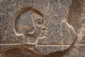 Relief of a Nubian woman on the wall of an egyptian temple Royalty Free Stock Photo