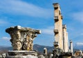 Remained Corinthian column capital of Temple of Aphrodite in Aphrodisias, Turkey