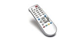 Closeup remote control TV buttons white background Royalty Free Stock Photo