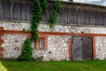 Closeup of retaining wall made of stones and boulders. Wall background Royalty Free Stock Photo