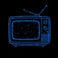 Closeup retro TV set