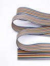 closeup ribbon cable or coded flat cable isolated on white background Royalty Free Stock Photo