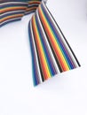 closeup ribbon cable or coded flat cable isolated on white background Royalty Free Stock Photo