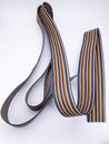 closeup ribbon cable or coded flat cable isolated on white background Royalty Free Stock Photo