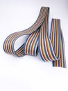 closeup ribbon cable or coded flat cable isolated on white background Royalty Free Stock Photo