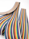 closeup ribbon cable or coded flat cable isolated on white background Royalty Free Stock Photo