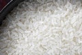 Closeup rice in black wok