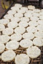 Closeup of rice cakes in Laos Royalty Free Stock Photo