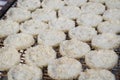 Closeup of rice cakes in Laos Royalty Free Stock Photo