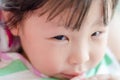 Closeup right eye of little girl Royalty Free Stock Photo