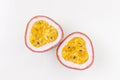 Passion fruit pulp close-up. Royalty Free Stock Photo