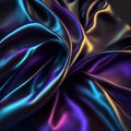 Closeup of rippled silk fabric. 3d rendering, 3d illustration. Generative AI