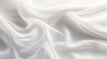 Closeup of rippled white silk fabric background. illustration Generative AI Royalty Free Stock Photo