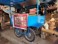 Closeup of roadside veg and non veg food selling cart or vehicle