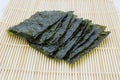 Closeup roasted seaweed snack kim nori Royalty Free Stock Photo