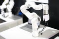 Closeup of robot to work in industrial factory and automated production line