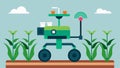A closeup of a robotic weed control device using advanced sensors and artificial intelligence to differentiate between Royalty Free Stock Photo