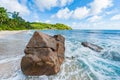 Closeup Rock of Beach in Seychelles, Mahe Island. Royalty Free Stock Photo