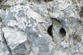 Closeup rock pattern with hole in nature Royalty Free Stock Photo