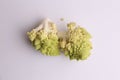Closeup of Romanesco broccoli vegetable on a white surface Royalty Free Stock Photo