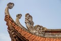 Closeup of rooftop ornamentation at the Temple of Literature, Hanoi, Vietnam, garden Royalty Free Stock Photo