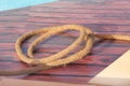 Closeup of rope used for hauling pearl divers