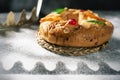 Roscon de reyes, spanish three kings cake Royalty Free Stock Photo