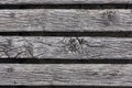 Closeup of rough weathered hardwood decking