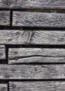 Closeup of rough weathered hardwood decking