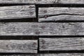 Closeup of rough weathered hardwood decking