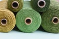 Closeup of round and green threads on each other Royalty Free Stock Photo
