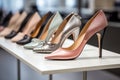 Closeup Of Row Of Stylish Highheeled Shoes