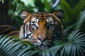 Closeup of Royal bengal tiger in jungle. realistic photograph