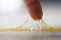 Closeup rubber adhesive