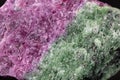 Closeup, Ruby Zoisite from Tanzania. Royalty Free Stock Photo