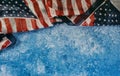 Closeup of ruffled American flag Independence day for Memorial Day Royalty Free Stock Photo