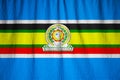 Closeup of Ruffled East African Community Flag, East African Community Flag Blowing in Wind Royalty Free Stock Photo