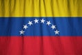 Closeup of Ruffled Venezuela Flag, Venezuela Flag Blowing in Wind