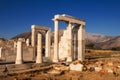 Closeup of the ruins of temple of Demeter on Naxos island, Greece