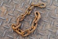 Closeup of rust iron chains