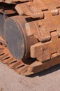 Closeup of rusty caterpillar tracks Royalty Free Stock Photo
