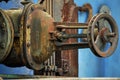 Closeup of rusty valve in pipeline Royalty Free Stock Photo