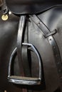 Closeup of saddle and riding tack