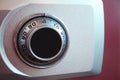 closeup of a safe and the combination dialer. Royalty Free Stock Photo