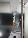 Saline Drip control machine in ward at the hospital Royalty Free Stock Photo
