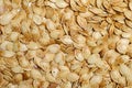 Closeup salted roasted pumpkin seeds background Royalty Free Stock Photo