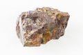 Raw Siderite rock on white marble