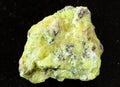 rough native Sulphur (Sulfur) rock on black