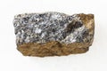unpolished Zinc ore (Sphalerite) rock on white
