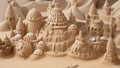 A closeup of sand castle